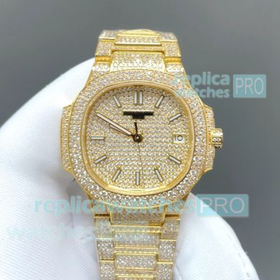 Luxury Clone GR Factory Patek Philippe 7021 Ladies Nautilus Gold Diamond Set Watch 